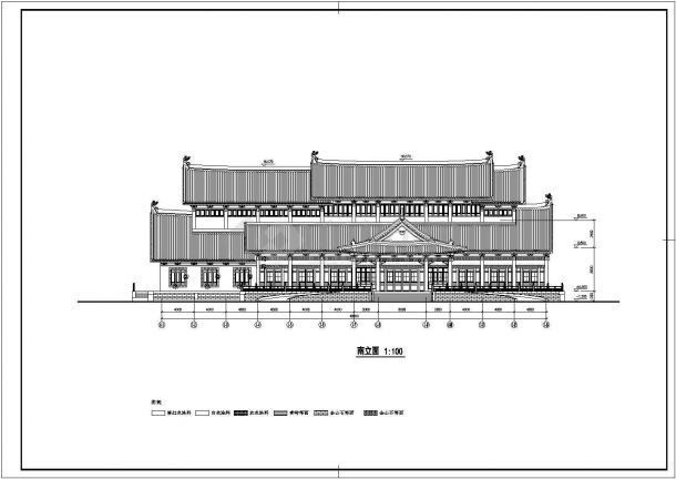 太湖某三层框架结构仿古建筑施工图-图一