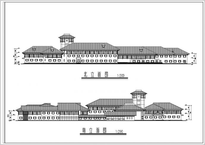 某地区3层框架结构酒店建筑设计图_图1