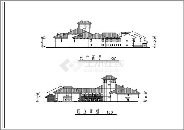 某地区3层框架结构酒店建筑设计图-图二