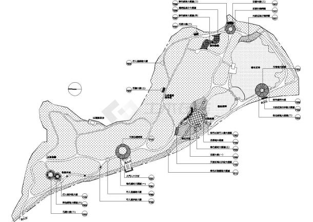 山林公园总体规划平面设计CAD图-图一