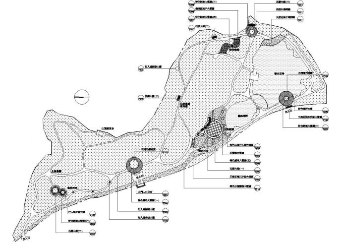 山林公园总体规划平面设计CAD图_图1