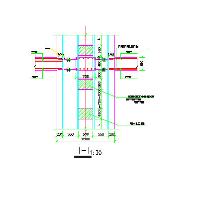 19.50标高层梁柱连接节点CAD详图_图1
