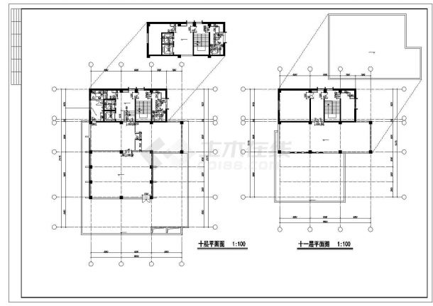 某地十三层宾馆建筑施工图-图一