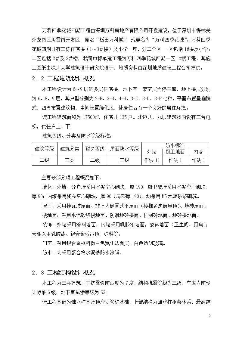 深圳万科四季花城四期1＃楼工程施工组织设计-图二