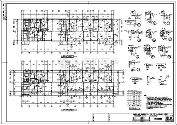 某地区六层框架结构住宅楼结构设计施工图-图二