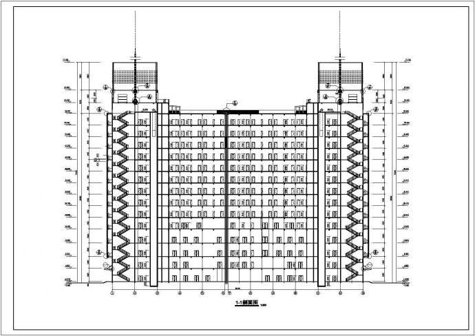 某地十四层五星级酒店建筑设计方案图_图1