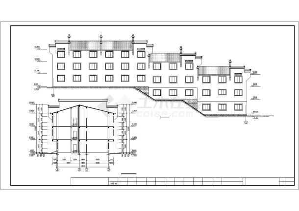 某村镇二期D区宾馆建筑施工图-图一