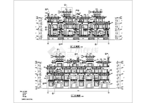 某三层混凝土结构别墅建筑结构图-图二