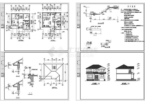 贵州私人别墅全套建筑设计施工图-图一
