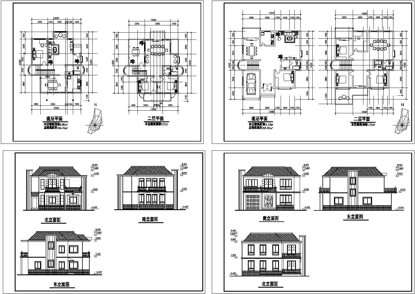 二层私家别墅全套建筑设计施工图
