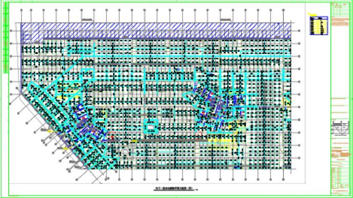 地下一层自动喷淋平面分段图（四）CAD_图1