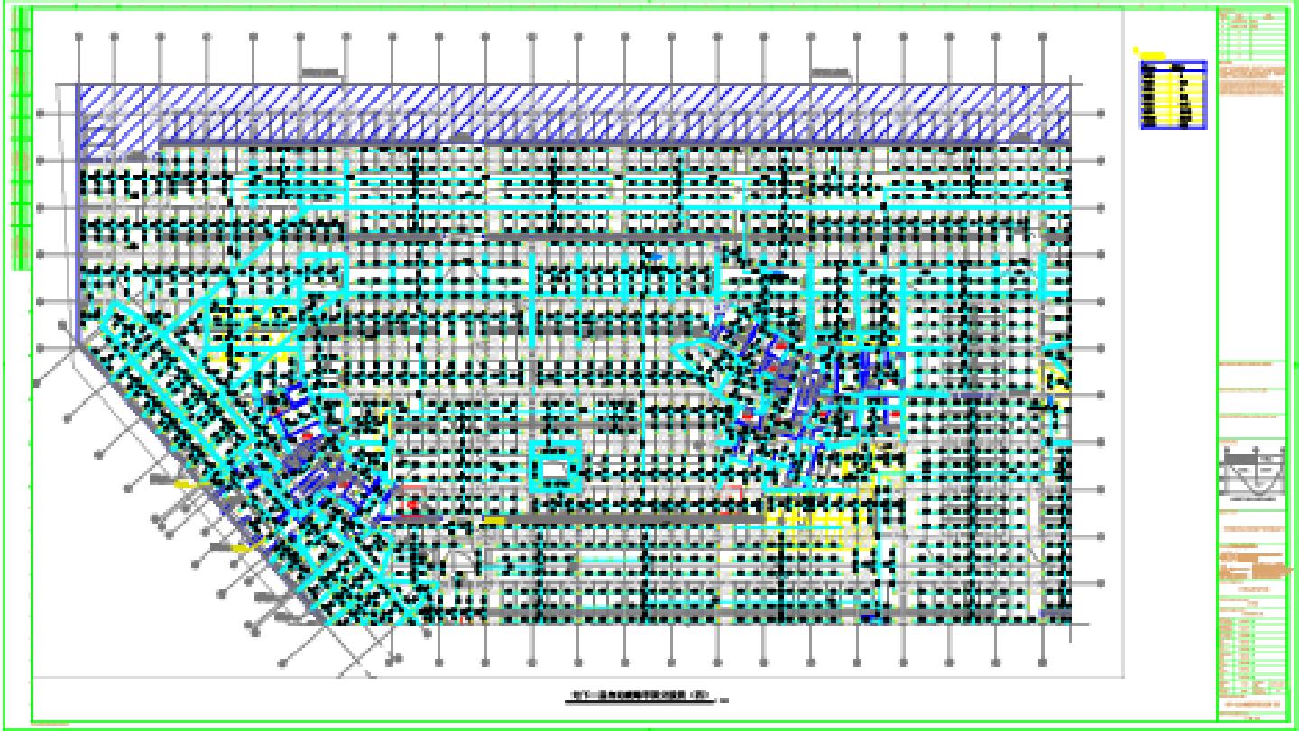 地下一层自动喷淋平面分段图（四）CAD