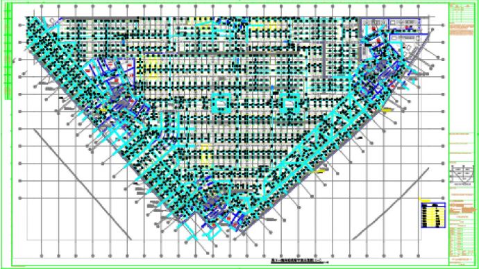 地下一层自动喷淋平面分段图（一）CAD_图1