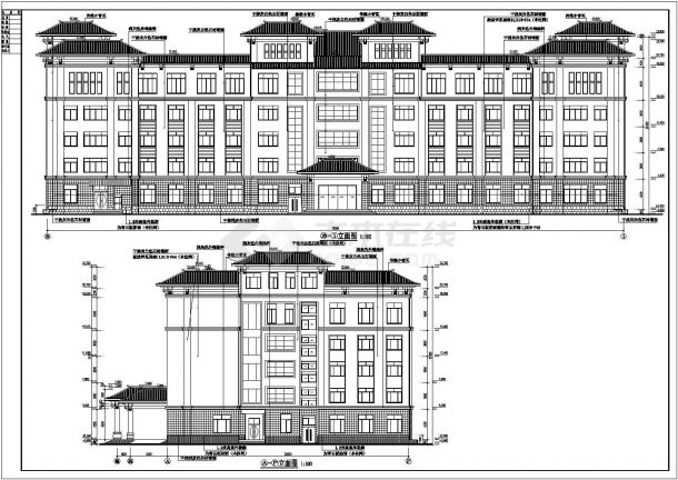某医院五层框架结构医疗建筑设计施工图纸-图二