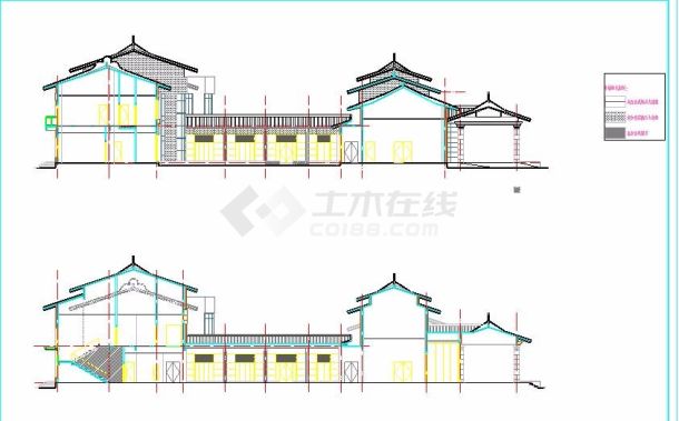 某地二层中式风格宾馆建筑施工图-图二