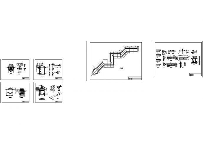 六角亭与廊CAD施工图_图1
