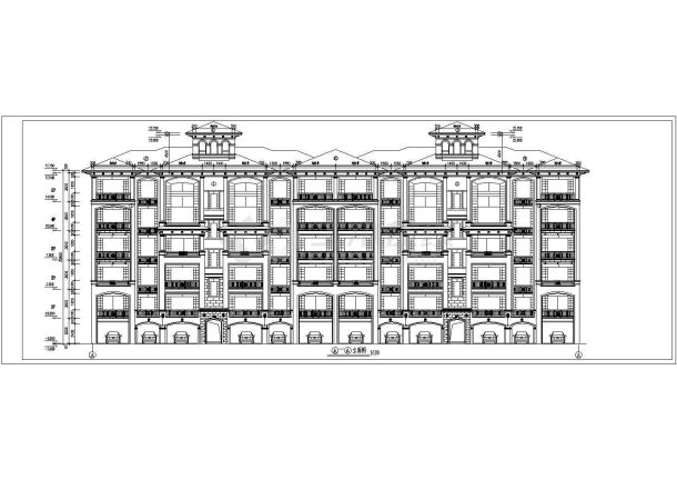 某五层欧式风格住宅楼建筑方案设计图-图二