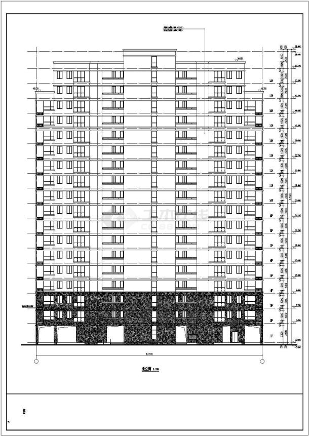 江苏镇江某18层剪力墙结构住宅楼建筑施工图-图一