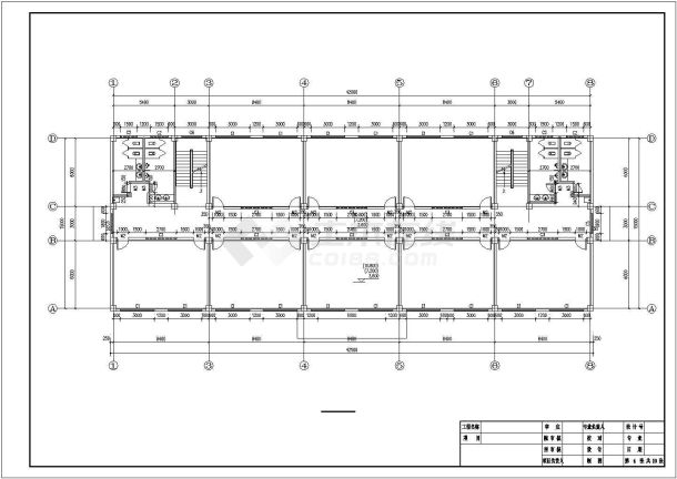 2800平米框架商务写字楼全套建筑图纸-图二