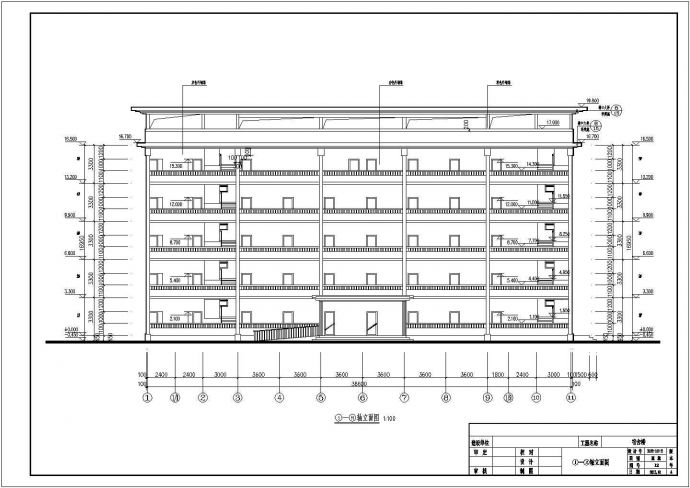 某学校简欧风格六层框架结构宿舍建筑施工图_图1