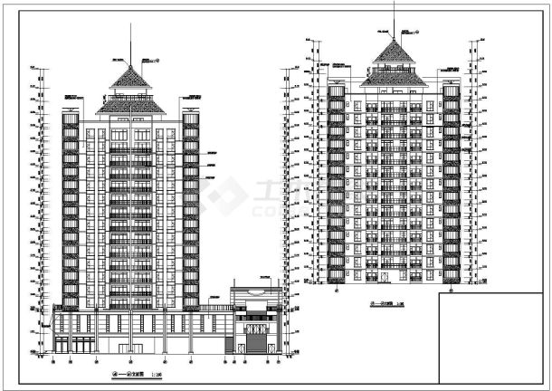 贵州城区中心多层框架结构住宅建筑施工图-图二