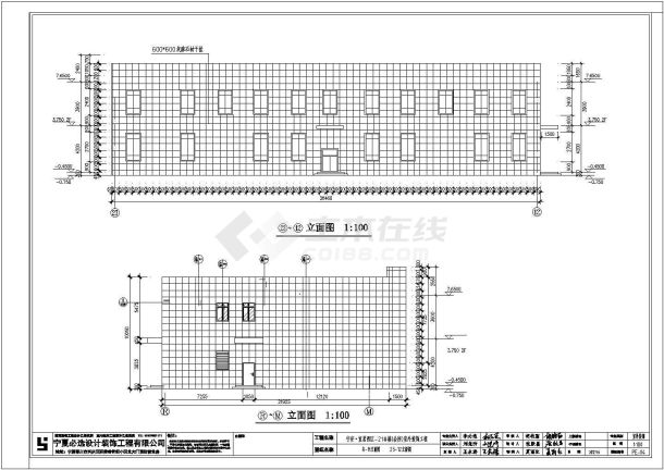 某地框架结构石材干挂玻璃幕施工图-图一