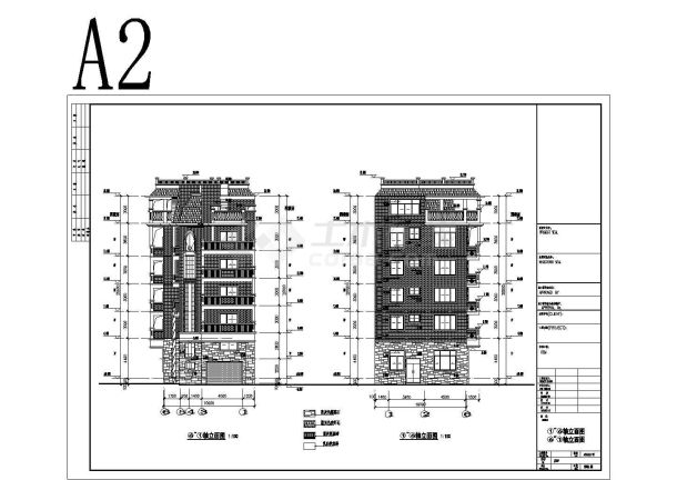 某地5层框架结构带阁楼私人别墅建筑施工图-图二