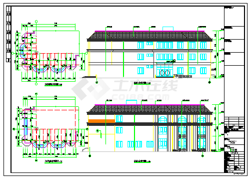 一期3层16班幼儿园全专业设计施工图（建筑、结构、水暖电图）-图二