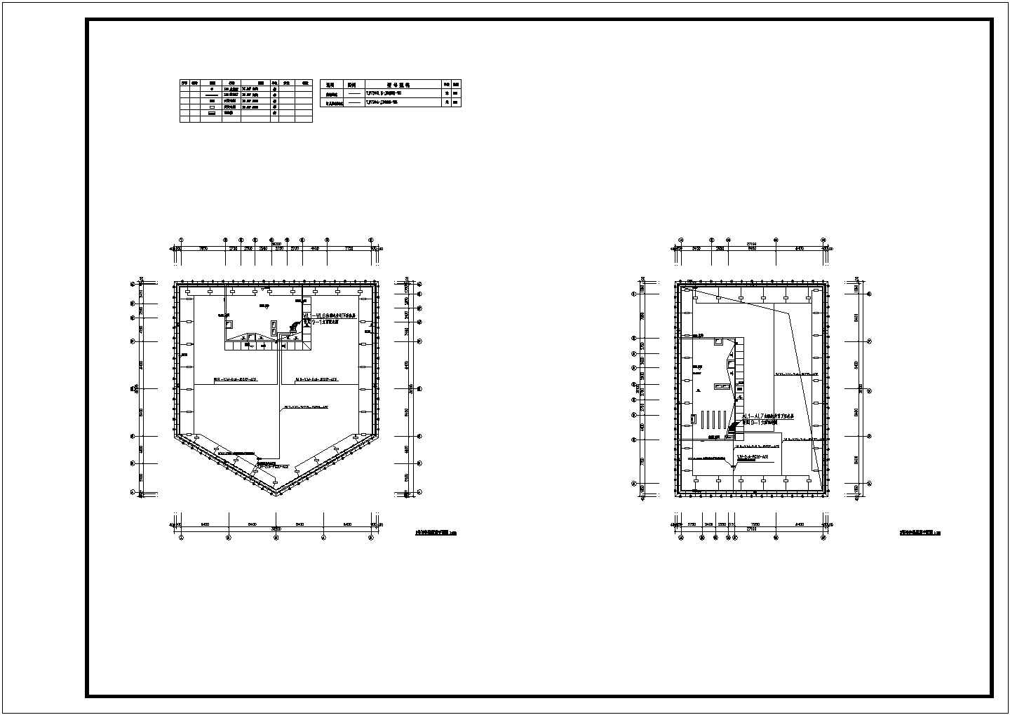 某商业建筑景观照明设计施工CAD平剖面图