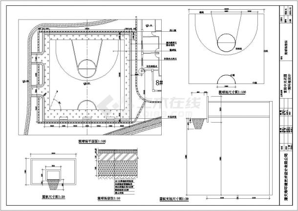 某小区篮球场CAD设计参考图-图一