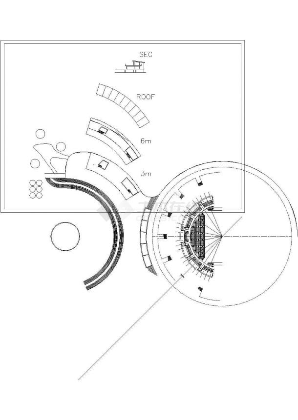 旗忠网球中心全套施工设计cad图纸-图二