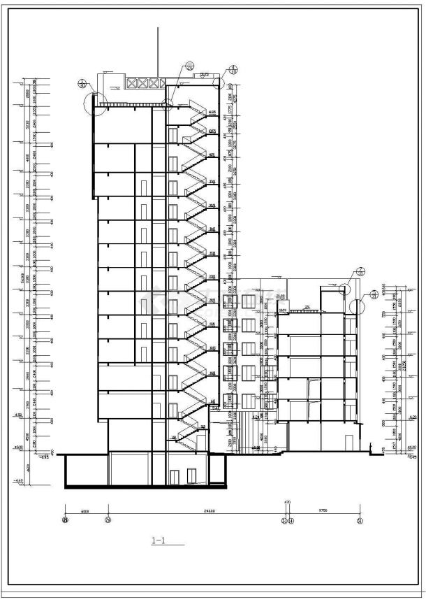 某地民航酒店高层宾馆建筑设计全套施工图-图二