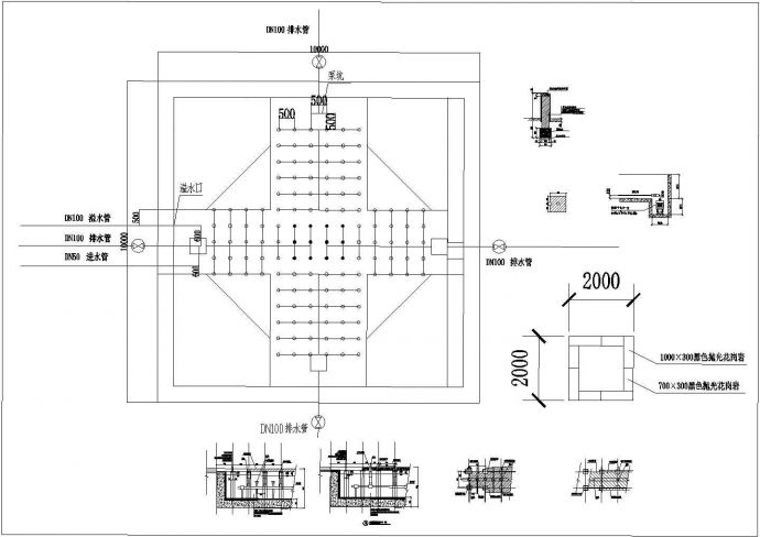 某区域大型旱喷泉CAD结构详图_图1