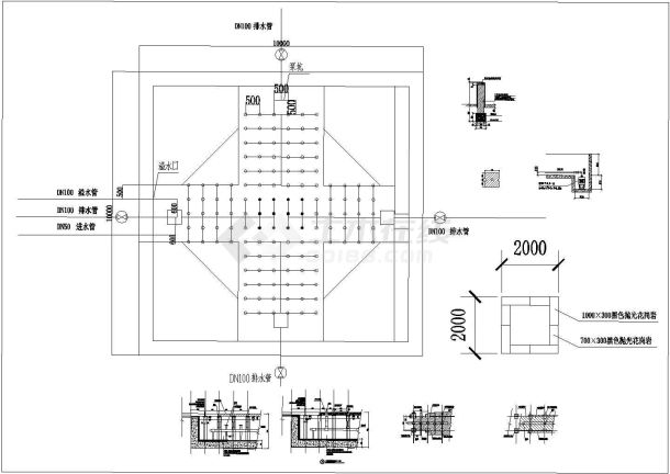 某区域大型旱喷泉CAD结构详图-图二