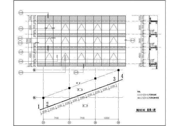 某玻璃幕墙工程结构设计图（标注详细）-图二