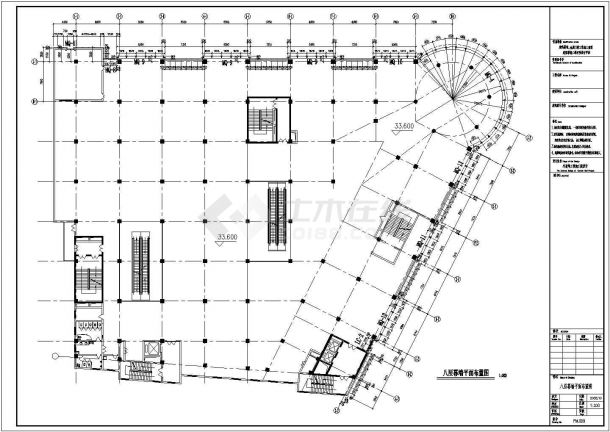 某商城幕墙工程建筑图纸（标注详细）-图二