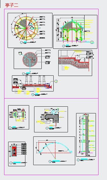 欧式景观亭结构设计CAD施工图纸-图二