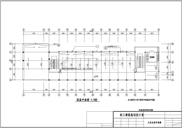 某地六层教学楼建筑方案图-图二