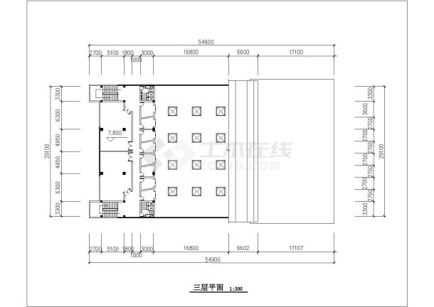 某地中学体育场建筑方案设计图-图一