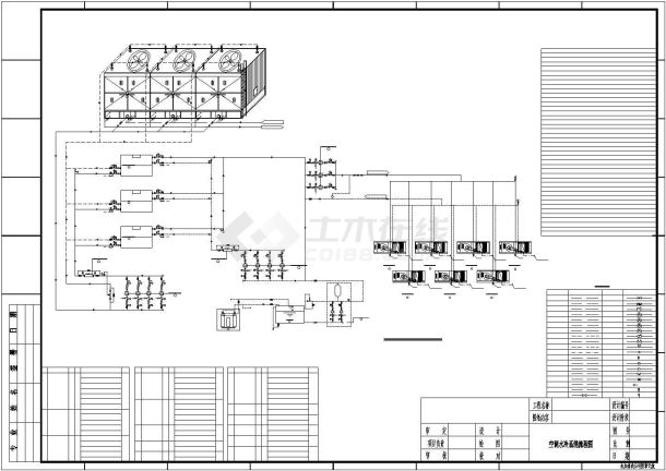 大型制冷站详细系统图、平面图、基础定位图-图一