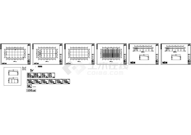 某石业公司单层轻型门式钢屋架结构厂房设计cad全套结构施工图（甲级院设计，24图）-图一