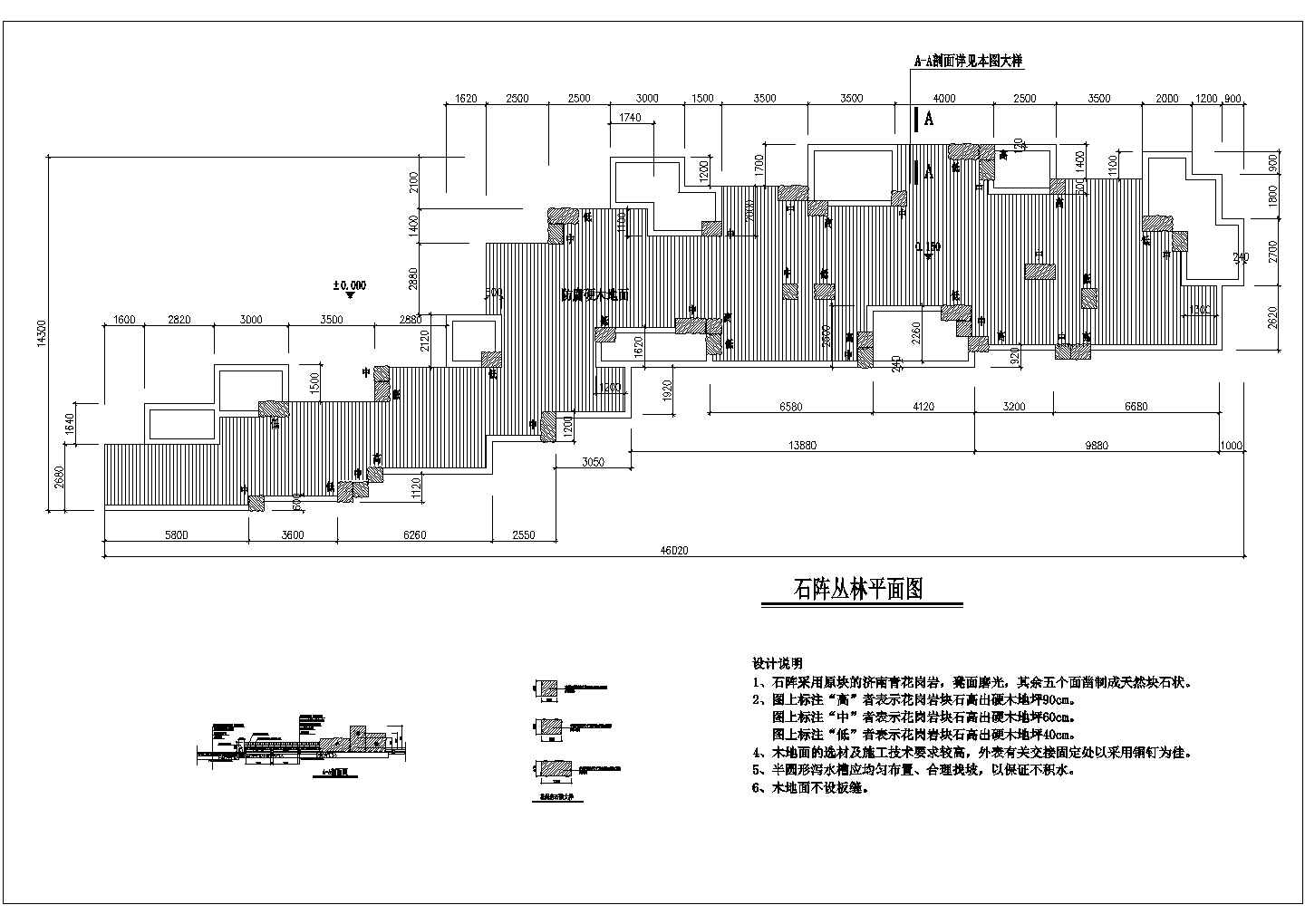 假山、叠石、石阵丛林及花岗岩浮雕墙详图