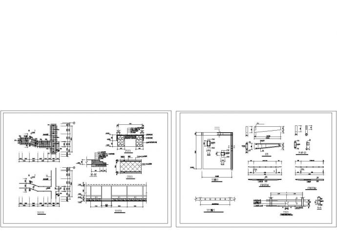 带有花架梁配筋的园林花架建筑设计CAD施工图纸_图1