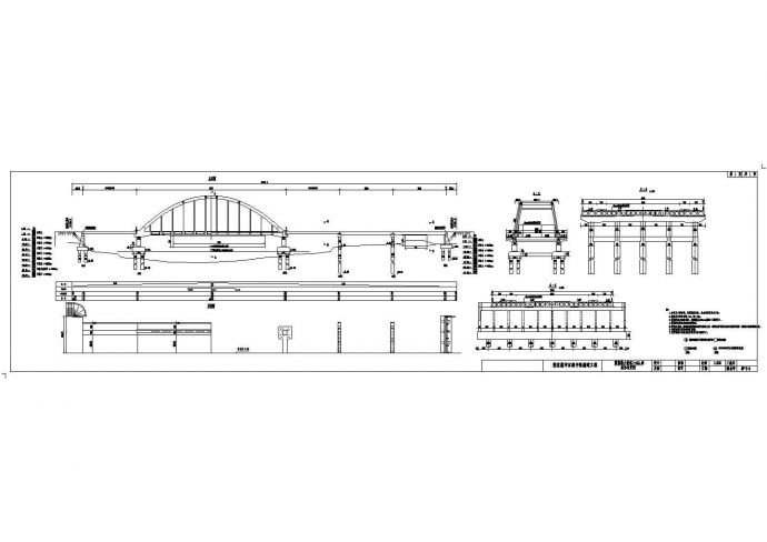 某大桥提篮式拱桥建筑设计施工图_图1