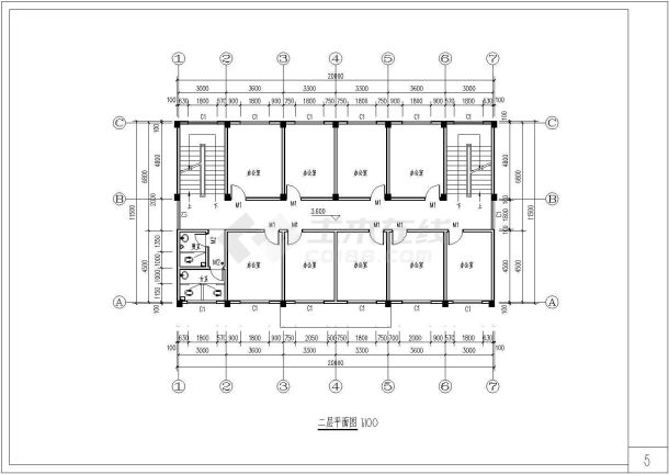 屏南县某村砖混结构综合楼建筑施工图-图二