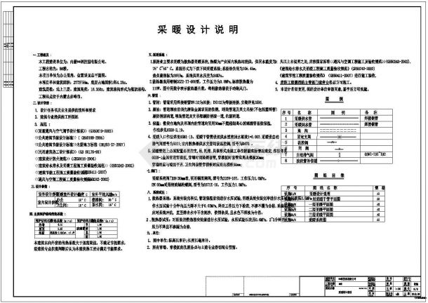内蒙古某办公科研楼全套采暖（暖气片）施工图（6张）-图一