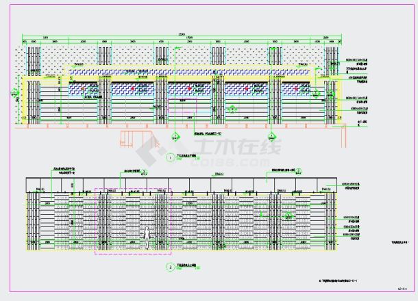  Construction drawing of courtyard drop wall in sunken courtyard (height of drop wall is 4m) - Figure 1