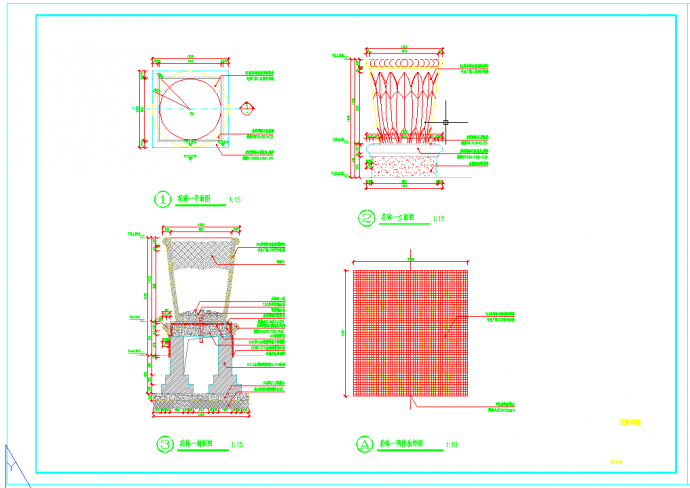 二个玻璃钢种植花钵CAD施工图(两张图纸)_图1