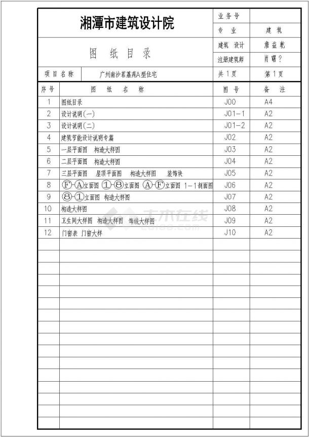 广州高档三层带车库框架结构别墅建筑施工图-图二