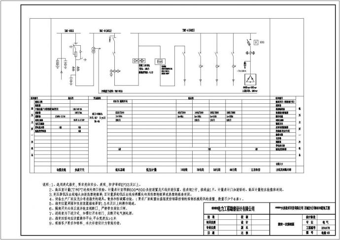 某水务公司配电工程80箱变电气设计图_图1